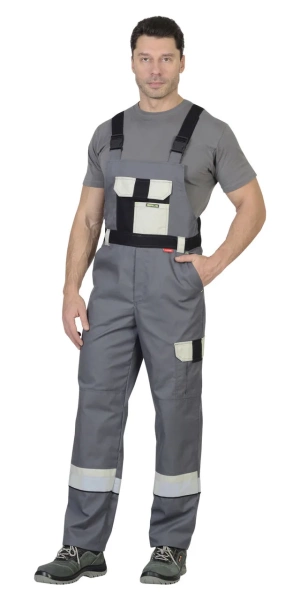 Костюм Сириус-Бостон куртка кор., п/комб. ср.серый с молочным и черным р. 112-116/182-188