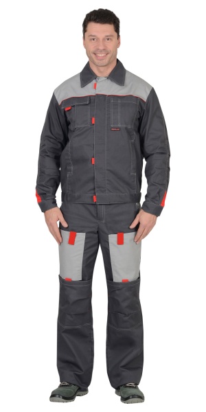 Костюм Флагман-Фаворит-2 СОП IMP (тк.Саржа,250) п/к, т.серый/св.серый р. 56-58/194-200