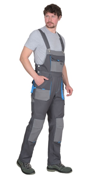 Полукомбинезон Сириус-Двин т.серый со средне серым и голубой отделкой р. 104-108/170-176 