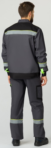 Костюм Ховард-2 (тк.Смесовая,240) п/к, т.серый/черный/лимонный р. 56-58/170-176