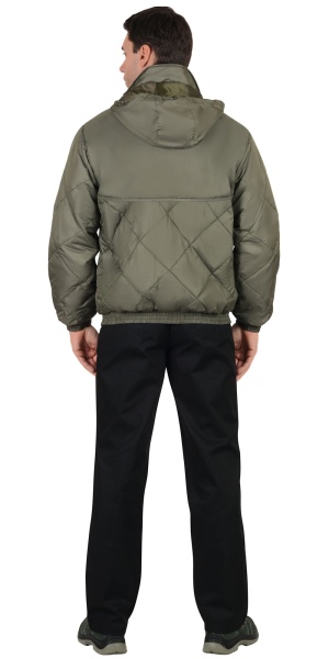 Куртка Прага-Люкс-Р мужская с капюшоном, оливковая р. 88-92/182-188 (ЧЗ)