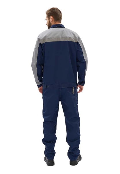 Костюм мужской Оптимальный летний с брюками т.синий/серый р. 60-62/170-176