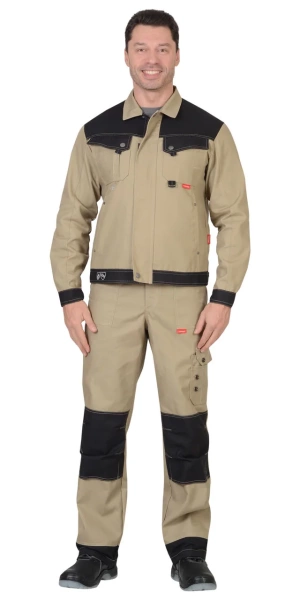 Куртка Вест-Ворк короткая, бежевая с черным р. 88-92/182-188 (ЧЗ)