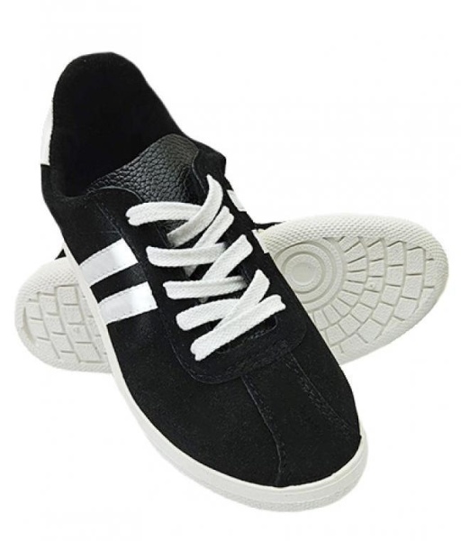 Кроссовки нат.замша ПВХ, черный/белый р.43