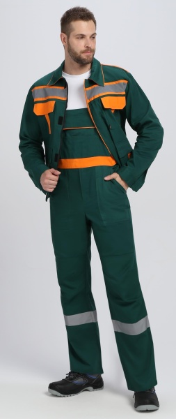 Костюм ИТР СОП IMP (тк.Саржа,250) брюки, т.зеленый/оранжевый р. 52-54/182-188