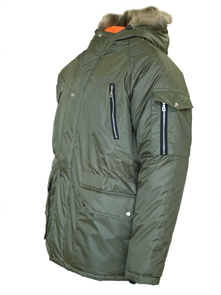 Куртка зимняя Аляска удлинен. хаки р. 56-58/170-176