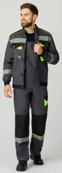 Костюм Ховард-2 (тк.Смесовая,240) п/к, т.серый/черный/лимонный р. 44-46/182-188